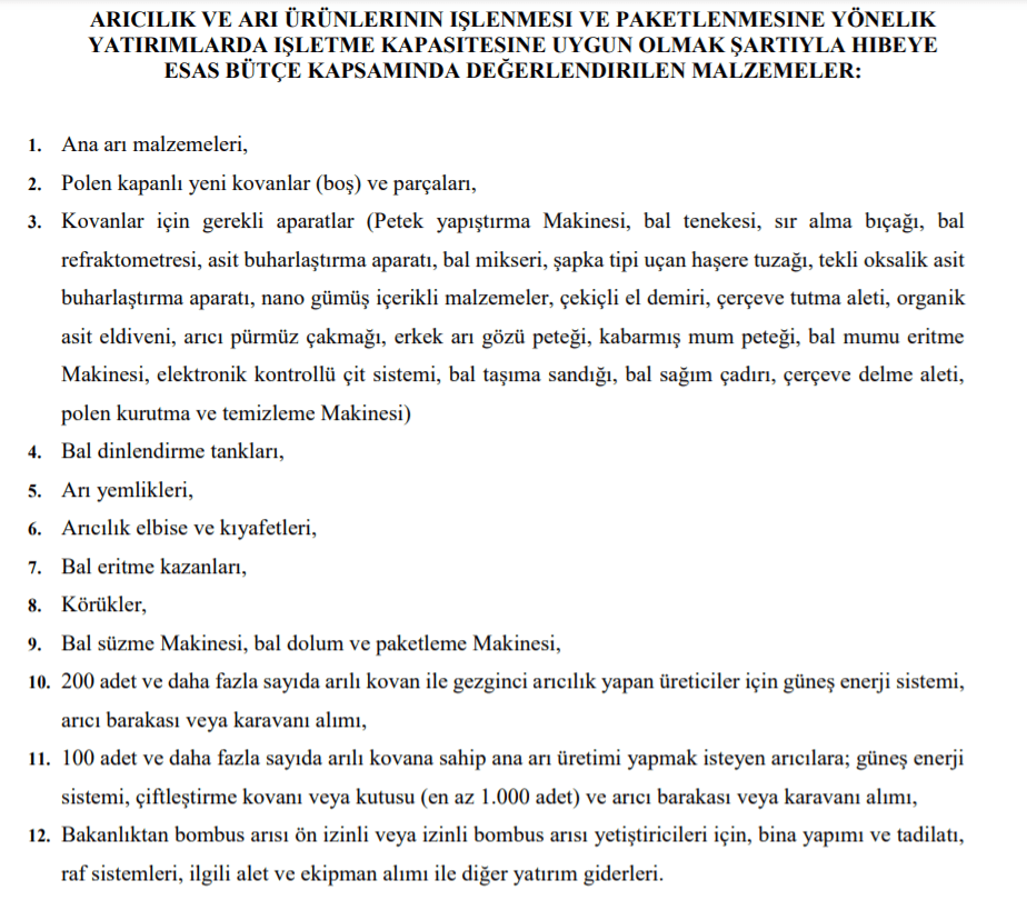 arıcılık sektörüyle i̇lgili hi̇be desteklemesi 2